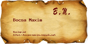 Bocsa Maxim névjegykártya